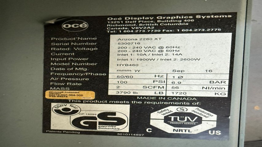 OCE, Arizona 2280 XT