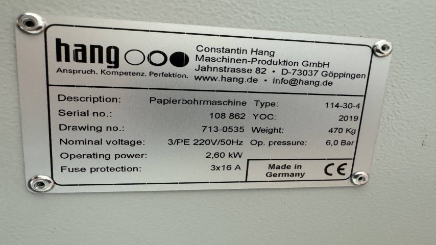 Hang,  114-30-4 (4 head drilling machine)